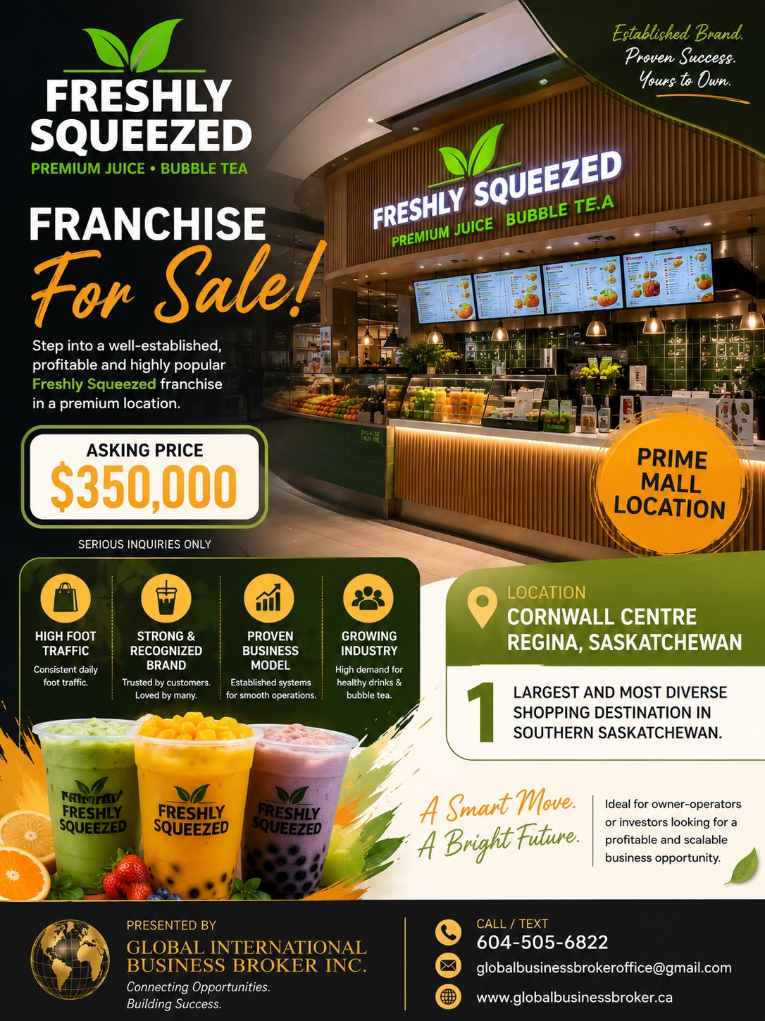 Freshly Squeezed Franchise for sale in Regina, SK